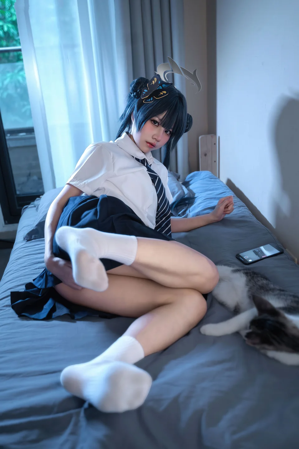 清水凪 - No.001 蔚蓝档案·龙华妃咲 JK [52P-526MB] tg@simisebaisi 【丝足阁】010.webp